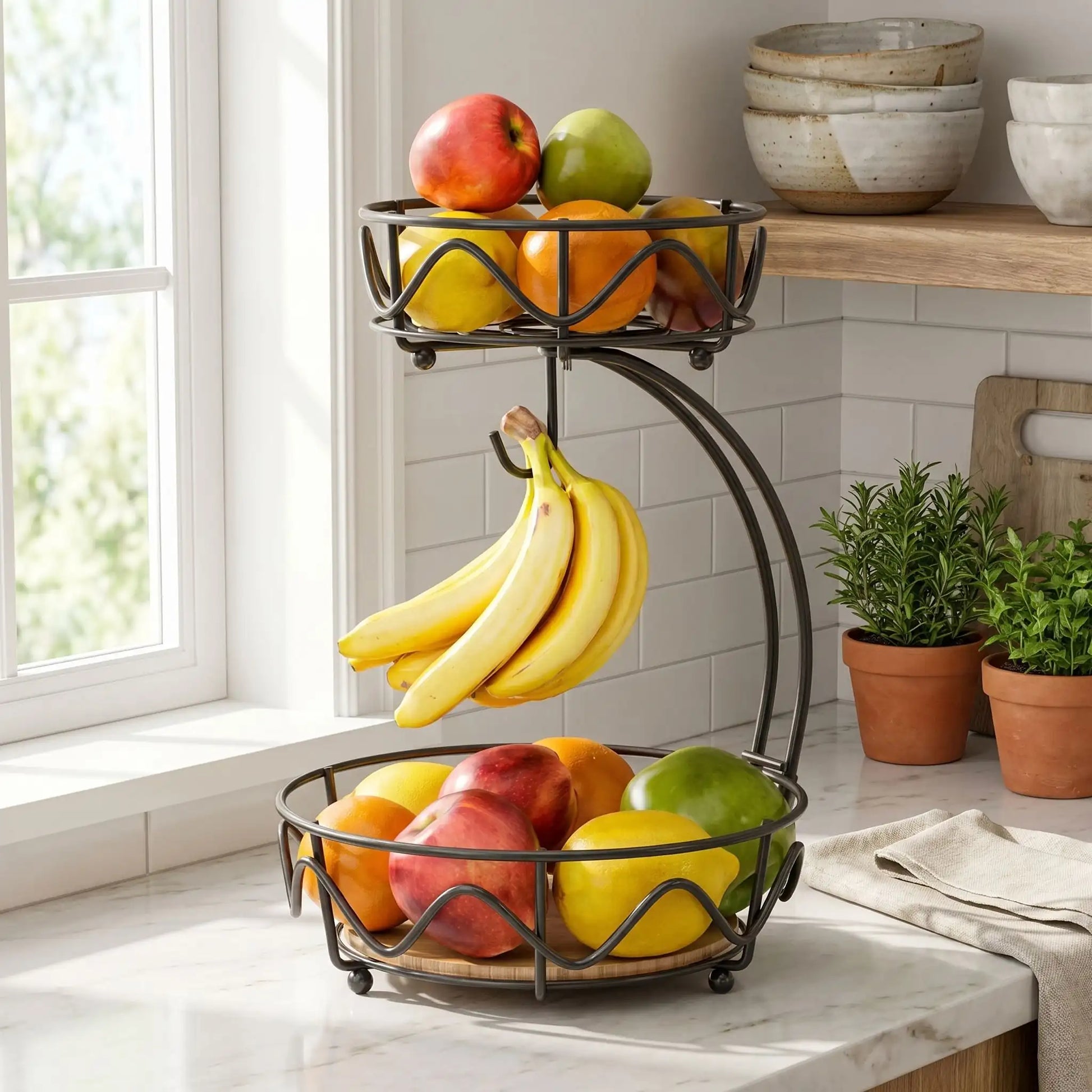 corbeille a fruit avec accroche