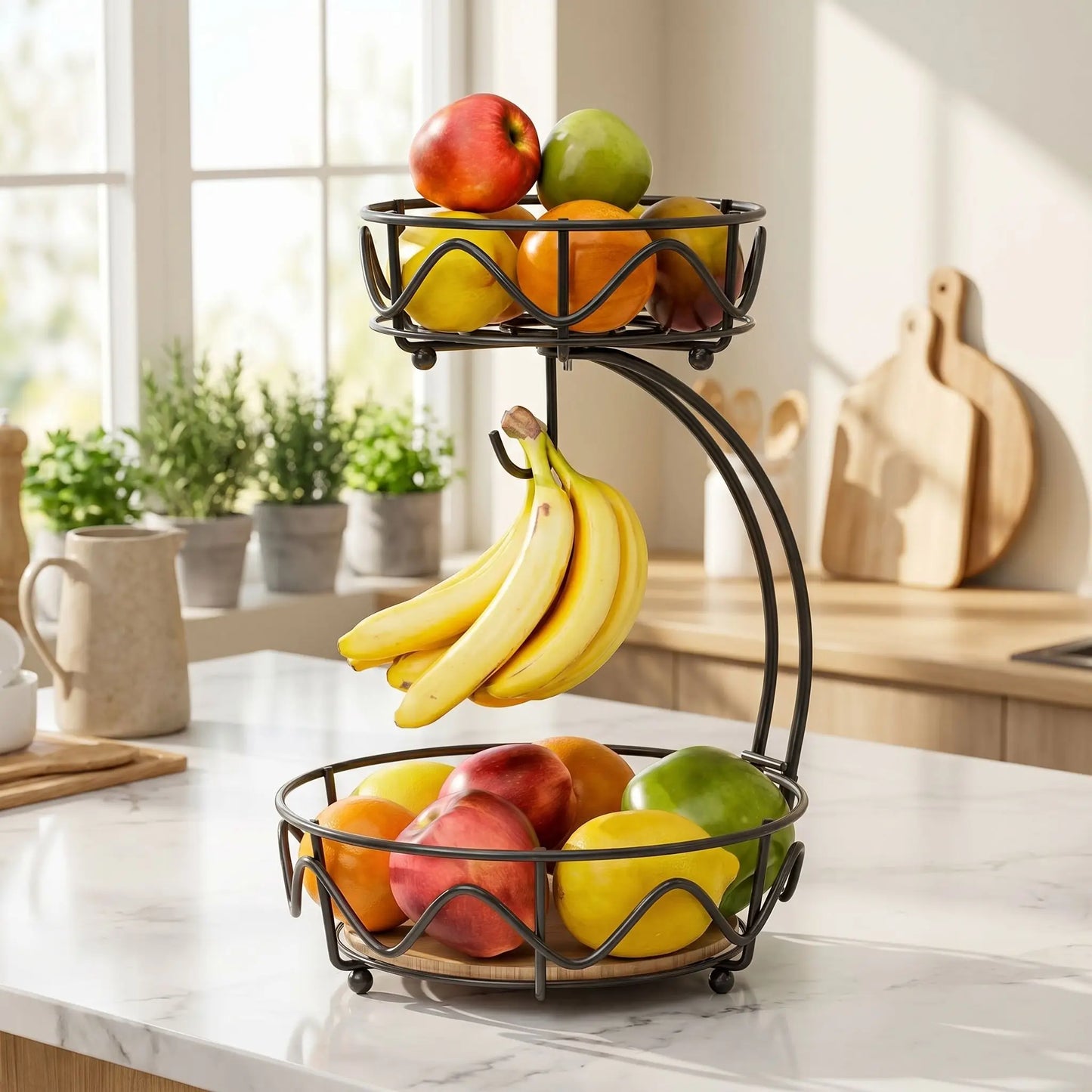 corbeille de fruit a deux niveaux