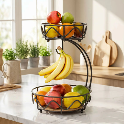 corbeille de fruit a deux niveaux