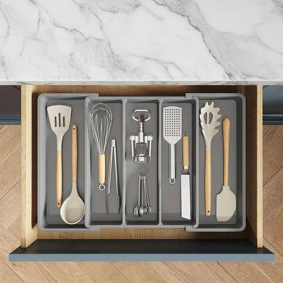 range couvert pour tiroir gris