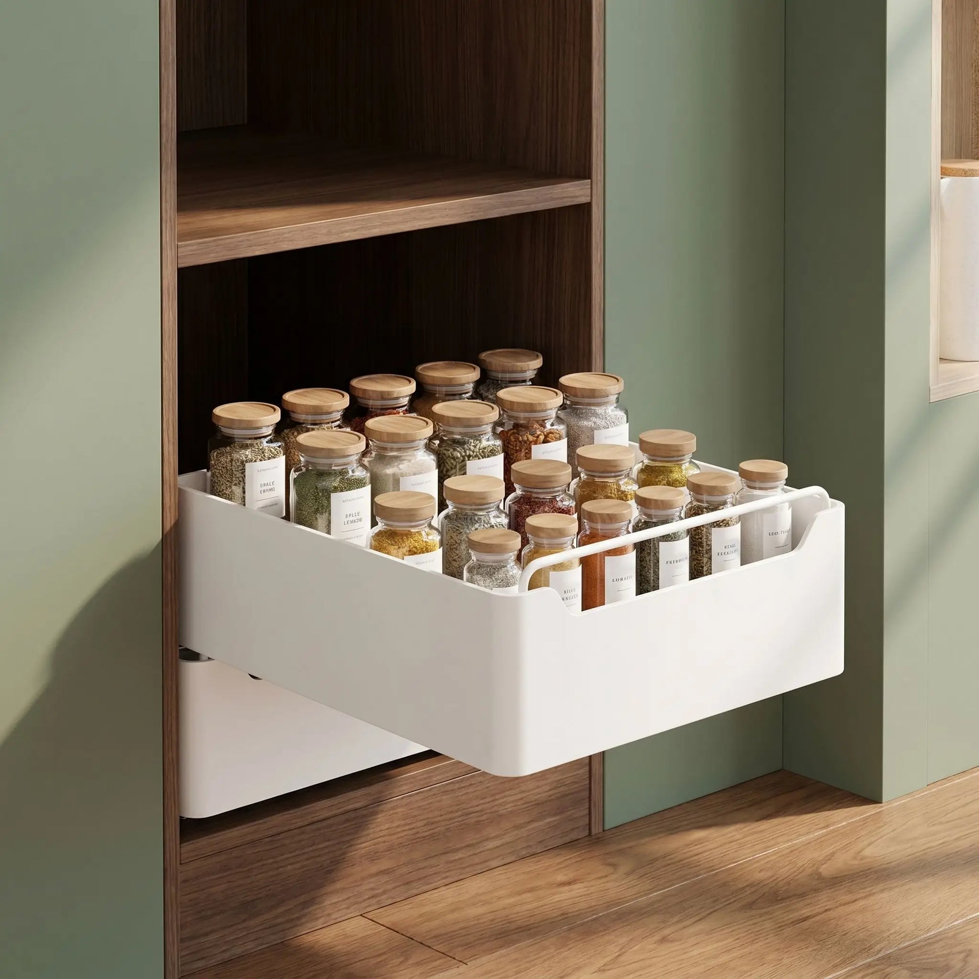 rangement coulissant cuisine dans placard